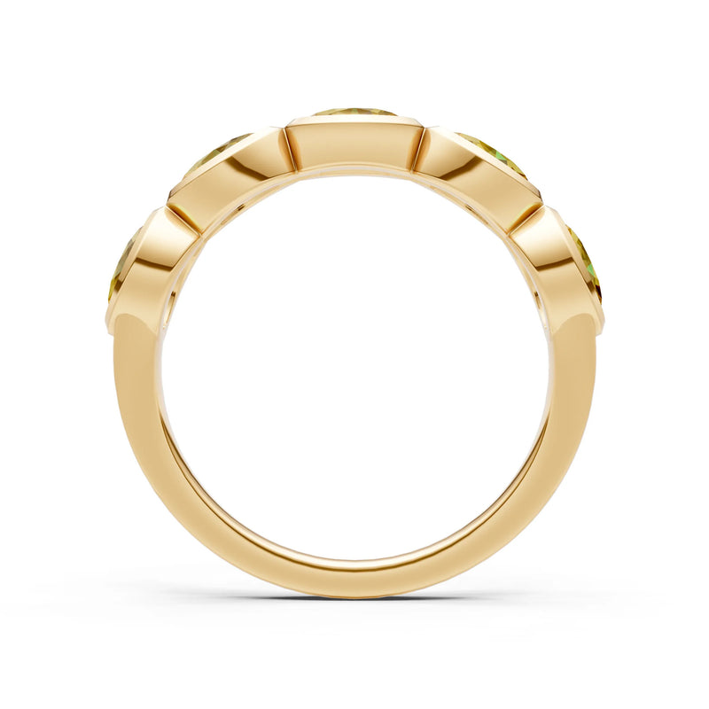 Oval Gemstone Bezel Set Half Eternity Band
