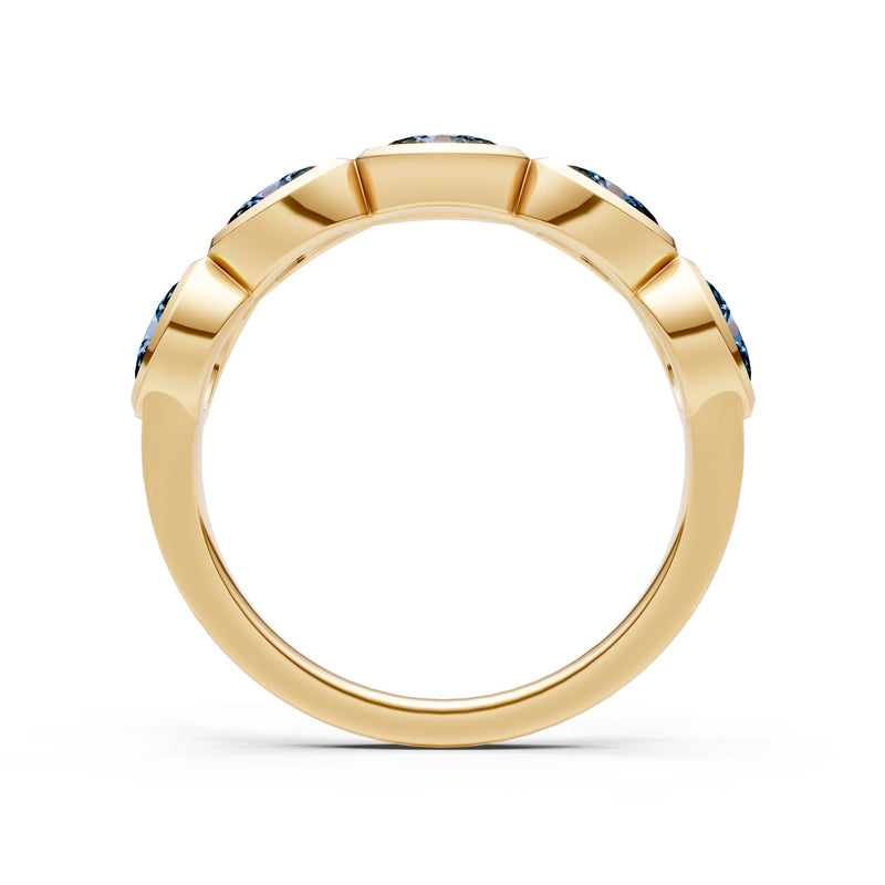 Oval Gemstone Bezel Set Half Eternity Band
