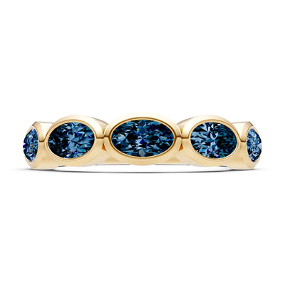 Oval Gemstone Bezel Set Half Eternity Band