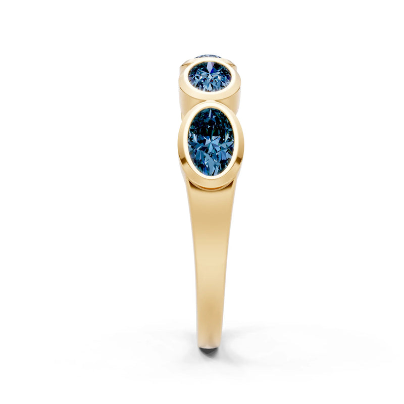 Oval Gemstone Bezel Set Half Eternity Band