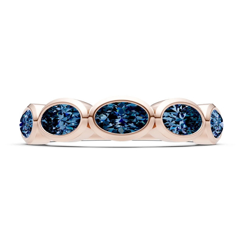 Oval Gemstone Bezel Set Half Eternity Band