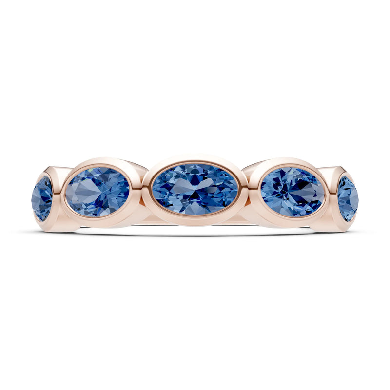 Oval Gemstone Bezel Set Half Eternity Band