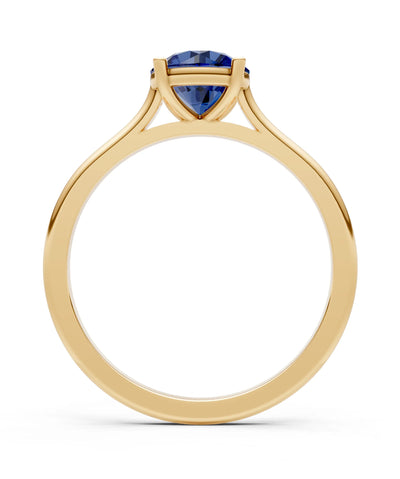 Round Cut Gemstone Solitaire Gold Ring