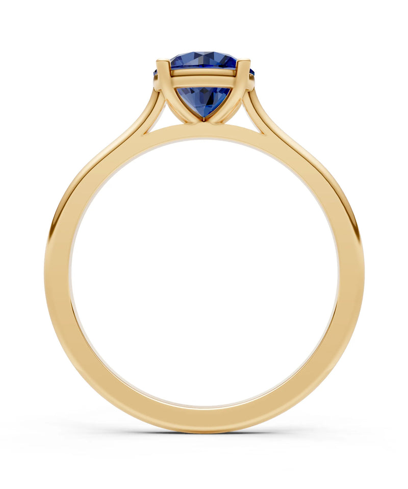 Round Cut Gemstone Solitaire Gold Ring