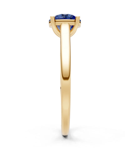 Round Cut Gemstone Solitaire Gold Ring
