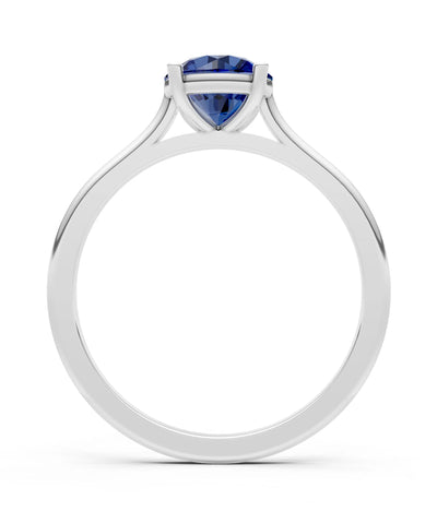 Round Cut Gemstone Solitaire Gold Ring