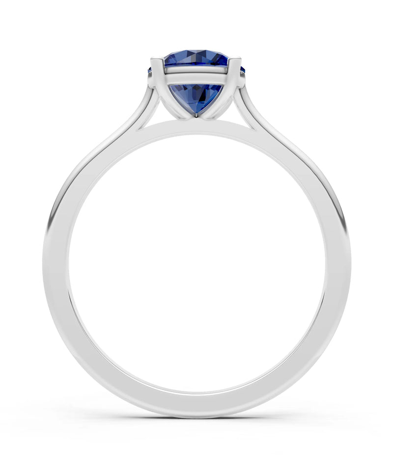 Round Cut Gemstone Solitaire Gold Ring