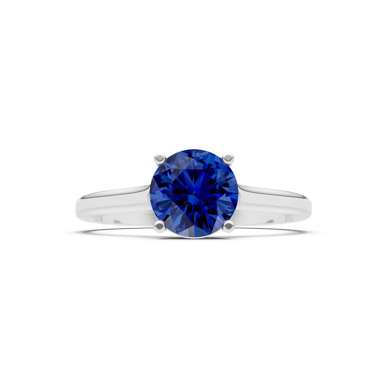 Round Cut Gemstone Solitaire Gold Ring