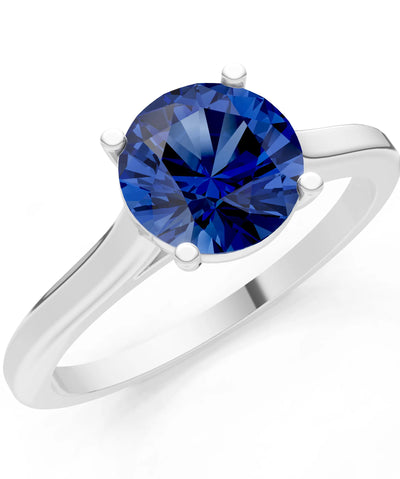 Round Cut Gemstone Solitaire Gold Ring