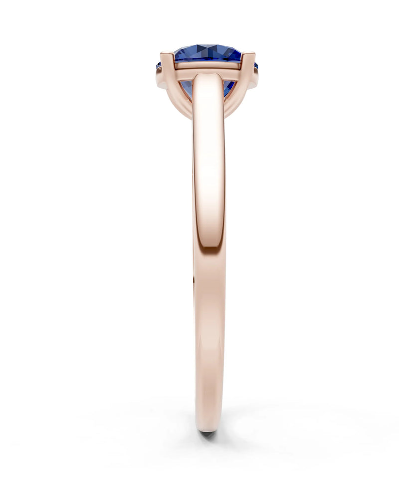 Created BSP Round 6.5mm Normal 4 Prong Basket Classic Solitaire Engagement Ring