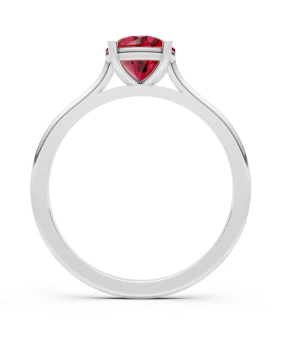Round Cut Gemstone Solitaire Gold Ring