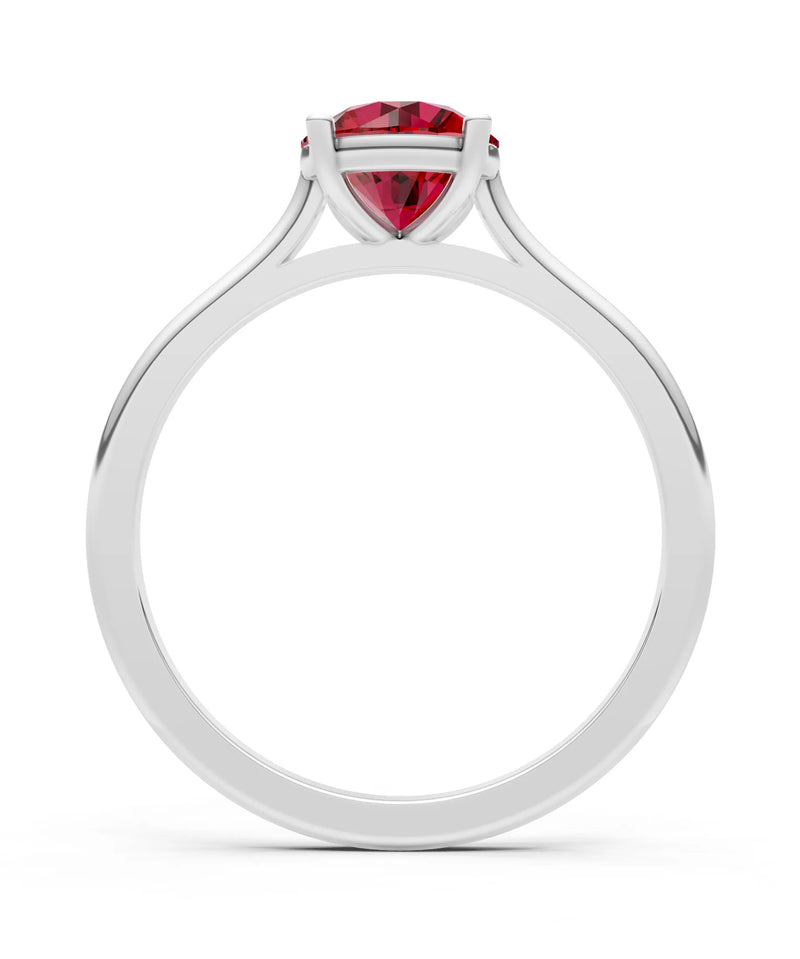 Round Cut Gemstone Solitaire Gold Ring