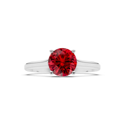 Round Cut Gemstone Solitaire Gold Ring