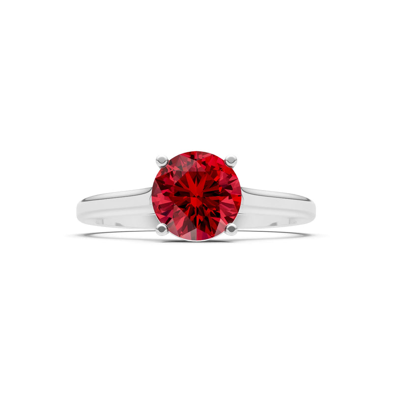 Round Cut Gemstone Solitaire Gold Ring