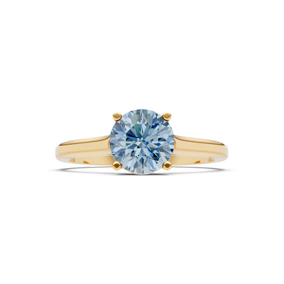 Round Cut Gemstone Solitaire Gold Ring
