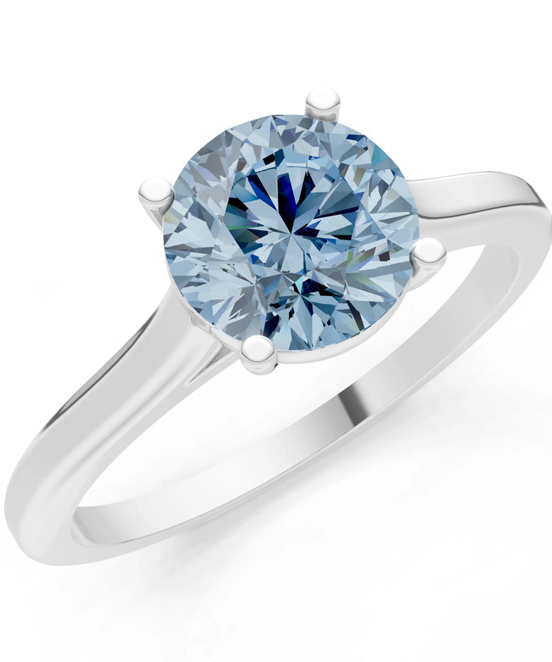 Round Cut Gemstone Solitaire Gold Ring