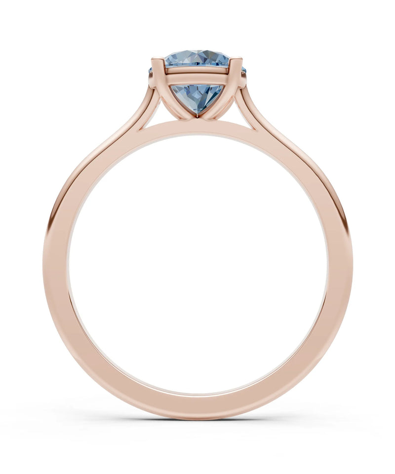 Aquamarine Round 6.5mm Normal 4 Prong Basket Classic Solitaire Engagement Ring