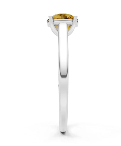 Round Cut Gemstone Solitaire Gold Ring