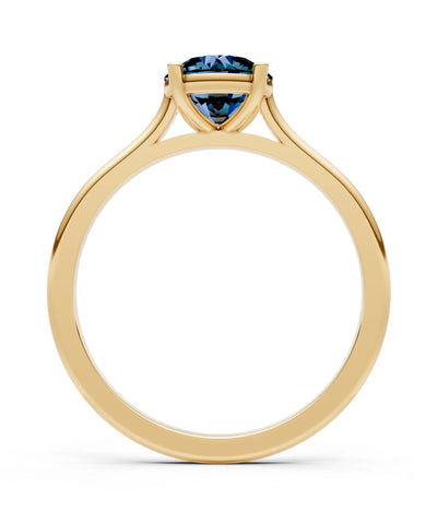 Round Cut Gemstone Solitaire Gold Ring
