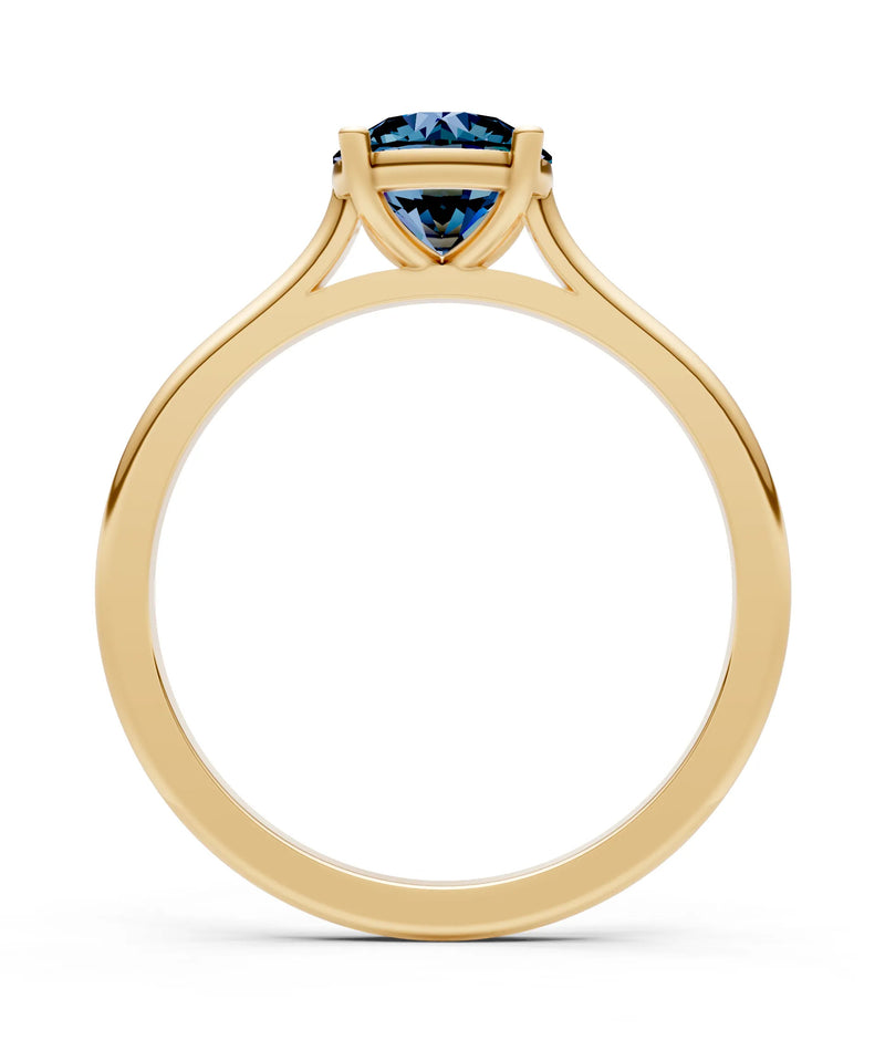 Round Cut Gemstone Solitaire Gold Ring
