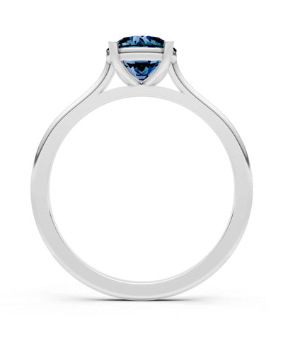 Round Cut Gemstone Solitaire Gold Ring
