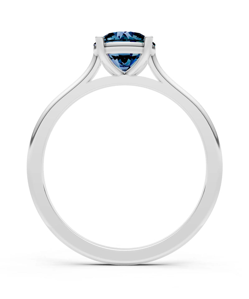 Round Cut Gemstone Solitaire Gold Ring