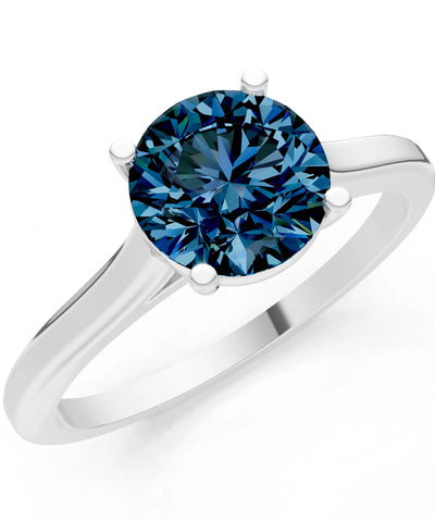 Round Cut Gemstone Solitaire Gold Ring