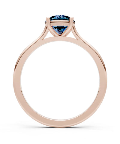 Created Alexandrite Round 6.5mm Normal 4 Prong Basket Classic Solitaire Engagement Ring