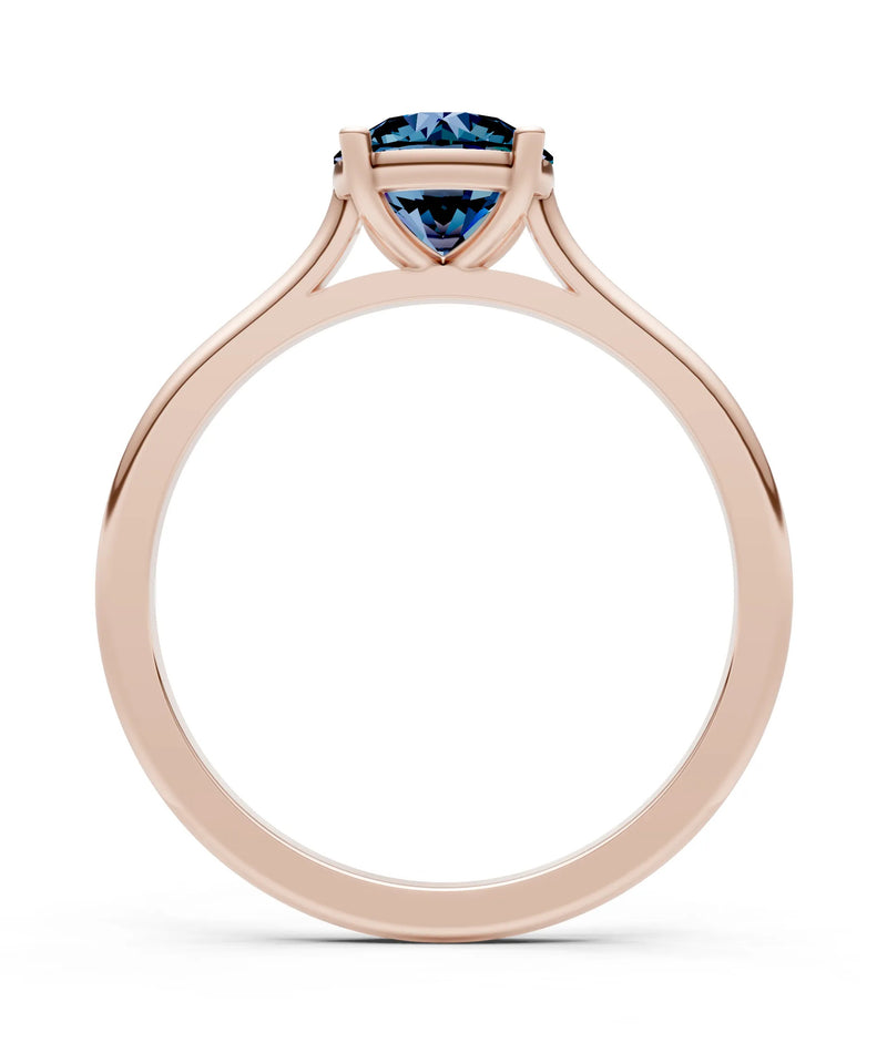 Created Alexandrite Round 6.5mm Normal 4 Prong Basket Classic Solitaire Engagement Ring