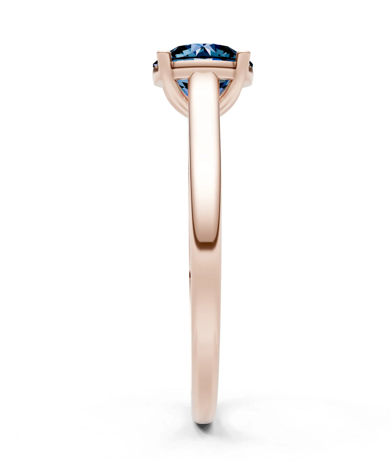 Created Alexandrite Round 6.5mm Normal 4 Prong Basket Classic Solitaire Engagement Ring