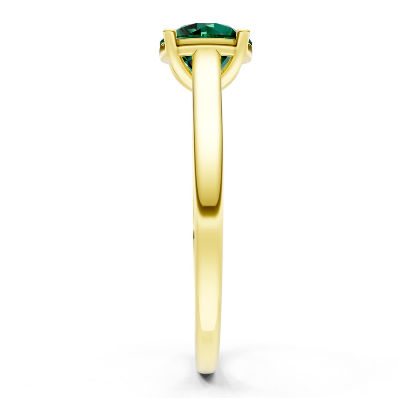 Round Cut Gemstone Solitaire Gold Ring