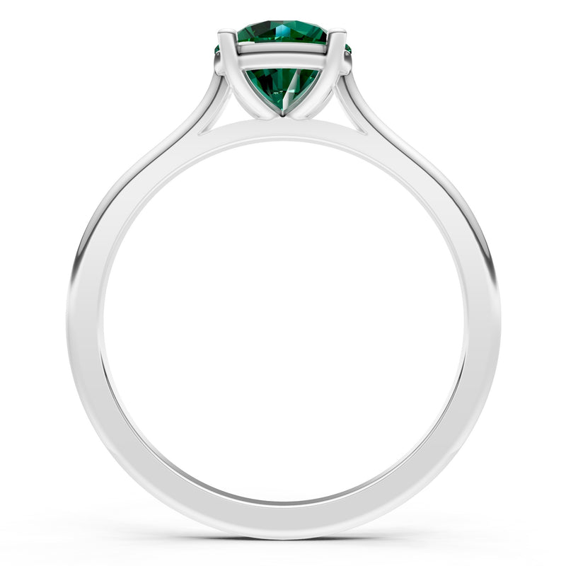 Round Cut Gemstone Solitaire Gold Ring