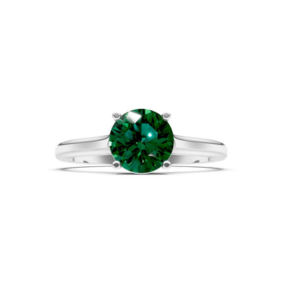 Round Cut Gemstone Solitaire Gold Ring