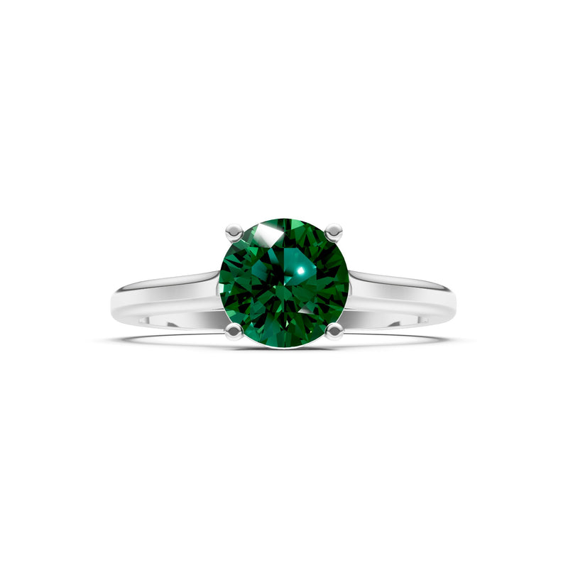 Round Cut Gemstone Solitaire Gold Ring