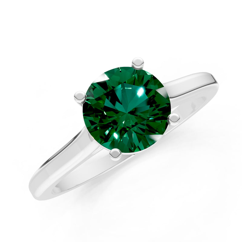 Round Cut Gemstone Solitaire Gold Ring
