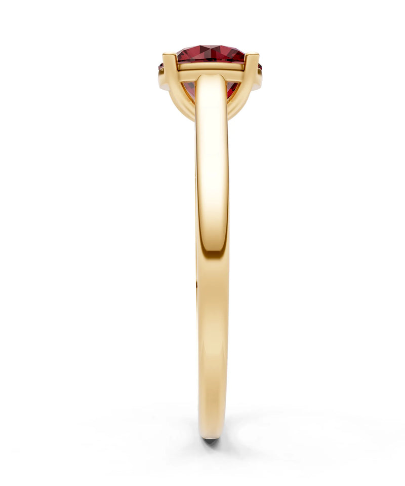 Round Cut Gemstone Solitaire Gold Ring