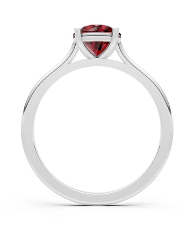Round Cut Gemstone Solitaire Gold Ring