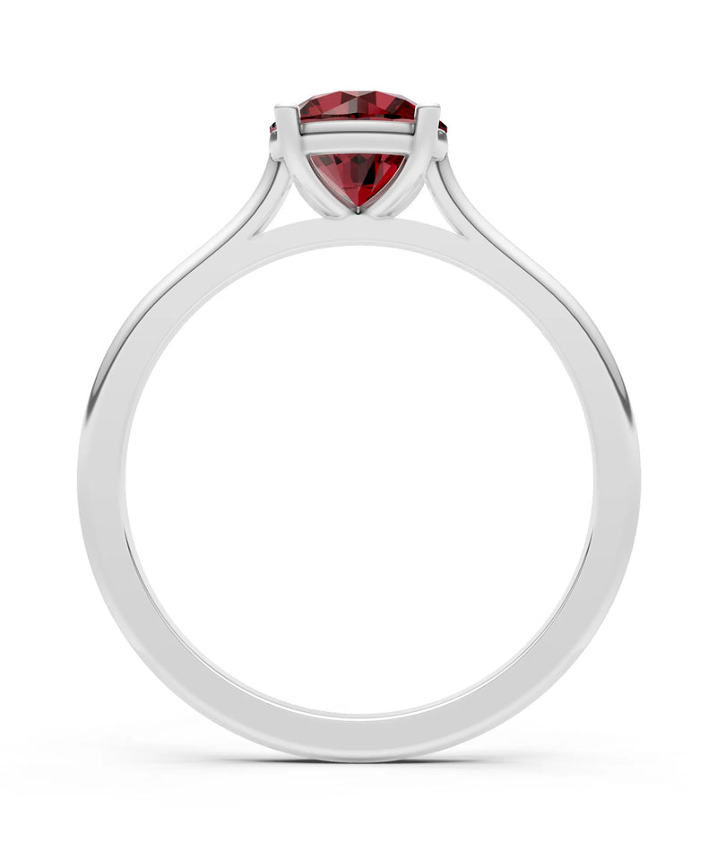 Round Cut Gemstone Solitaire Gold Ring