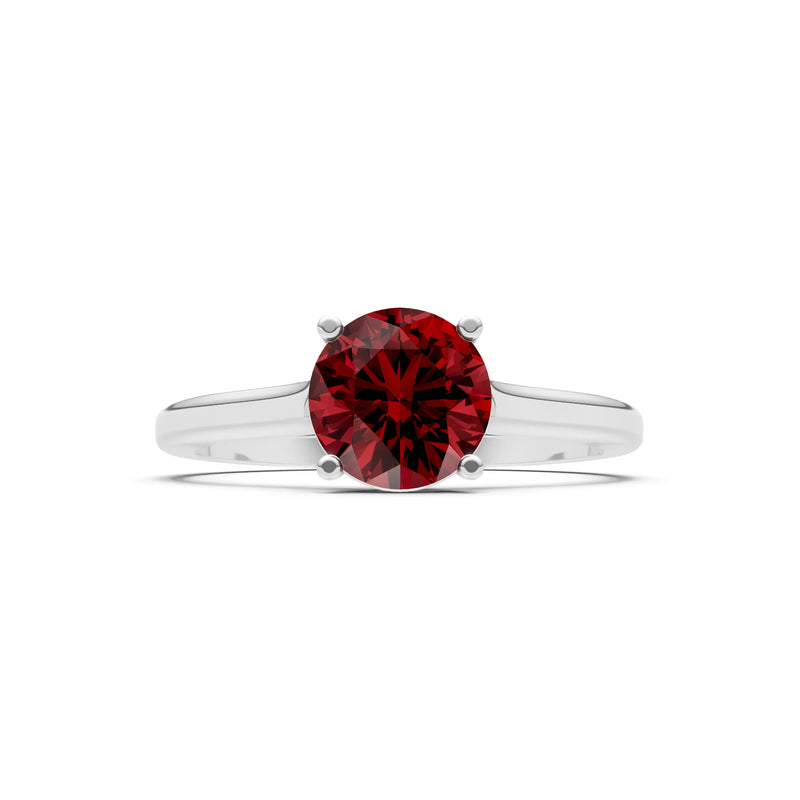 Round Cut Gemstone Solitaire Gold Ring