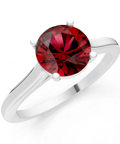 Round Cut Gemstone Solitaire Gold Ring