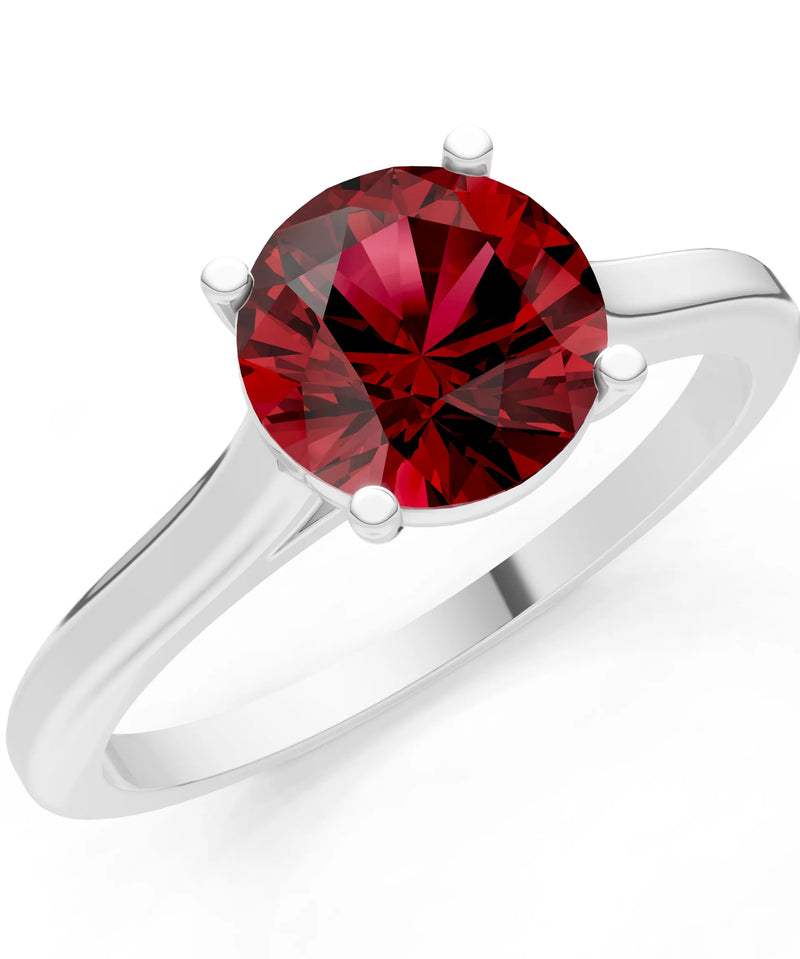 Round Cut Gemstone Solitaire Gold Ring
