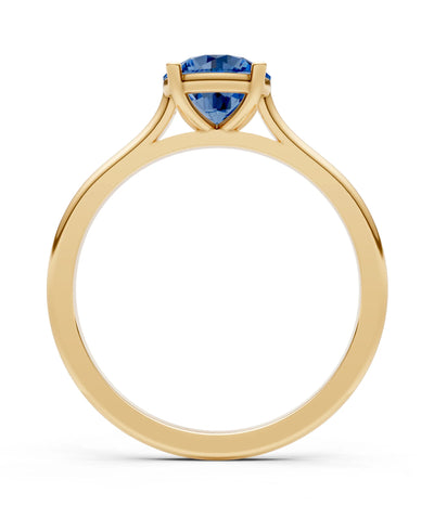 Round Cut Gemstone Solitaire Gold Ring