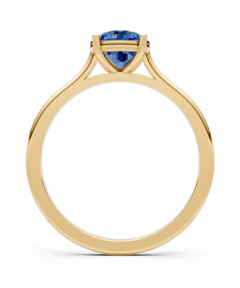 Round Cut Gemstone Solitaire Gold Ring