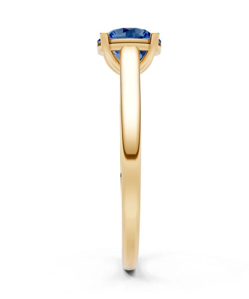 Round Cut Gemstone Solitaire Gold Ring