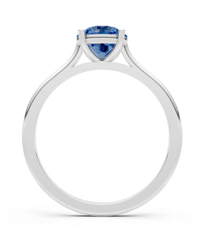 Round Cut Gemstone Solitaire Gold Ring