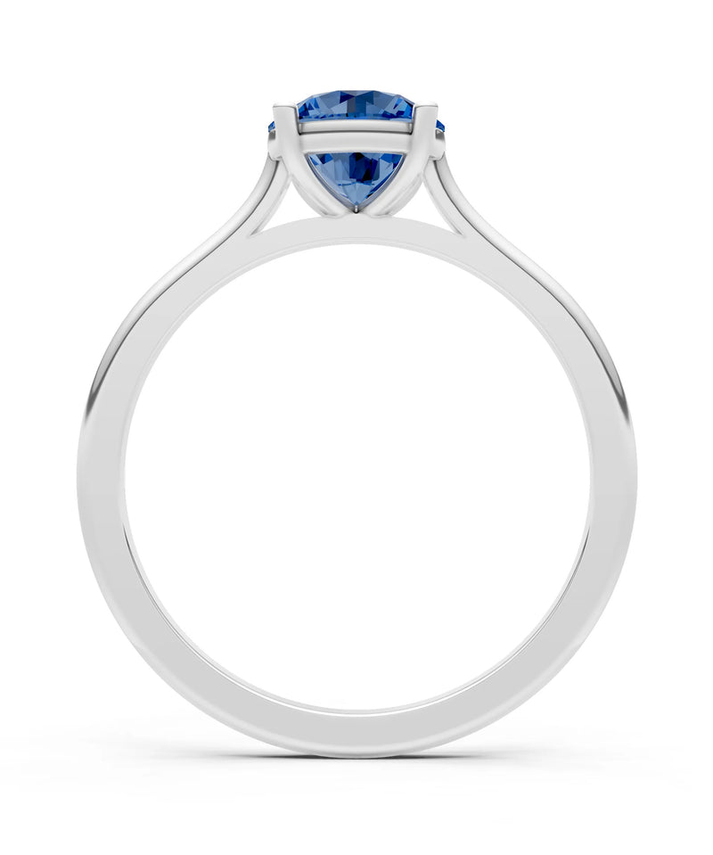 Round Cut Gemstone Solitaire Gold Ring