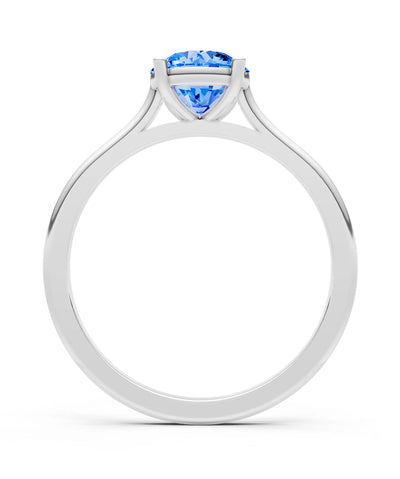 Round Cut Gemstone Solitaire Gold Ring