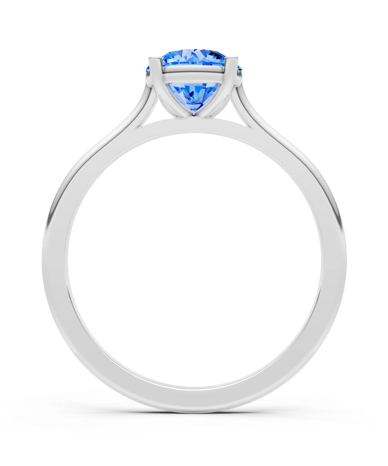 Round Cut Gemstone Solitaire Gold Ring