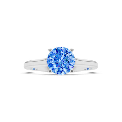 Round Cut Gemstone Solitaire Gold Ring
