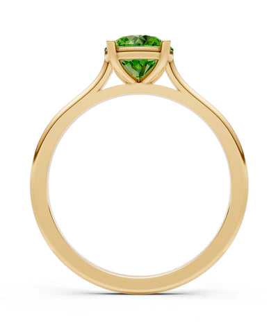 Round Cut Gemstone Solitaire Gold Ring
